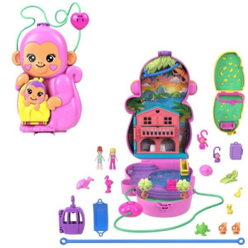 Polly Pocket. Kompaktowa torebka Urocze małpki